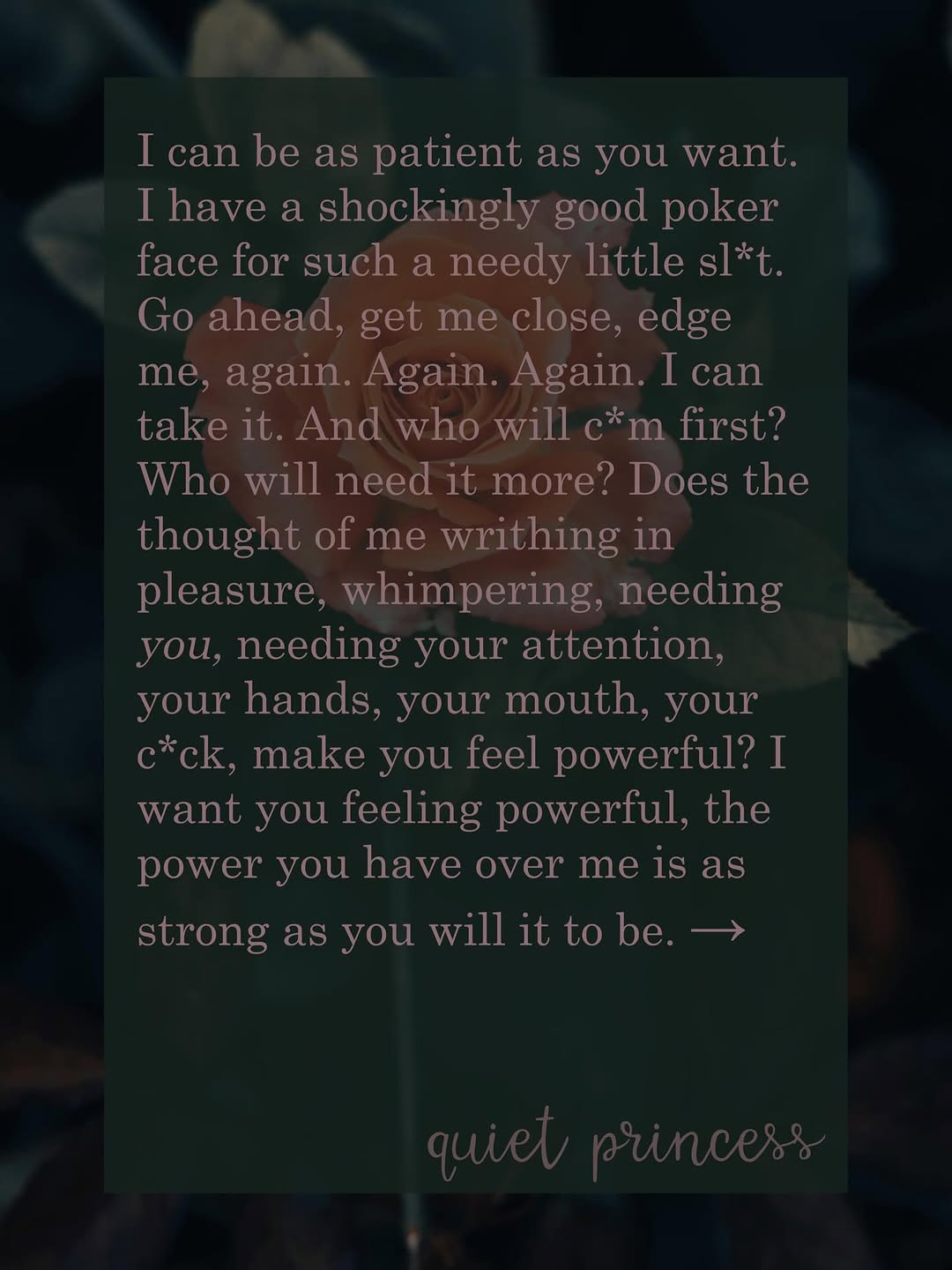 'Subby Letter' — confessional prose by QuietPrincess
